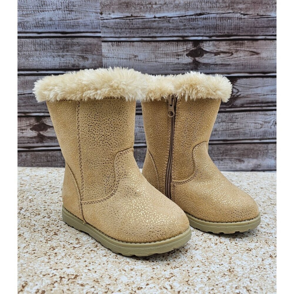 Cat & Jack Katrina Fleece Girl's Winter Zipper Boots Size 7